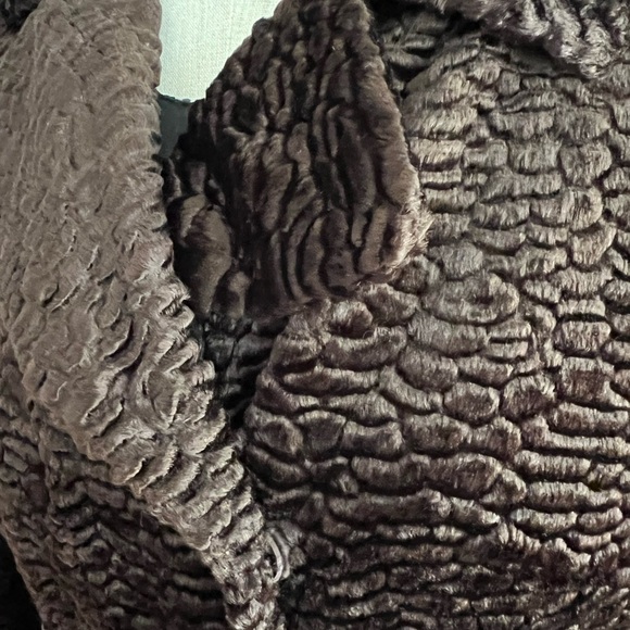 Per owned INC faux fur coat in brown - Picture 4 of 5